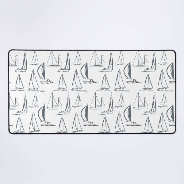 Item preview, Sailing Boats Pattern Version 3 - Grey on White designed and sold by seasprayart.