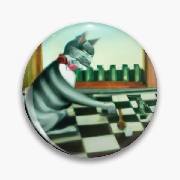 Item preview, Cat Playing Chess Surrealist Digital Art, Funny Chess Game With Cat Surreal Art designed and sold by DigitalMandy.
