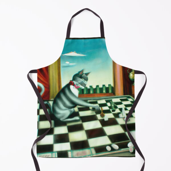 Item preview, Cat Playing Chess Surrealist Digital Art, Funny Chess Game With Cat Surreal Art designed and sold by DigitalMandy.