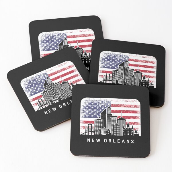 Item preview, New Orleans Louisiana Skyline Vintage American Fla designed and sold by aldiqssurugam.