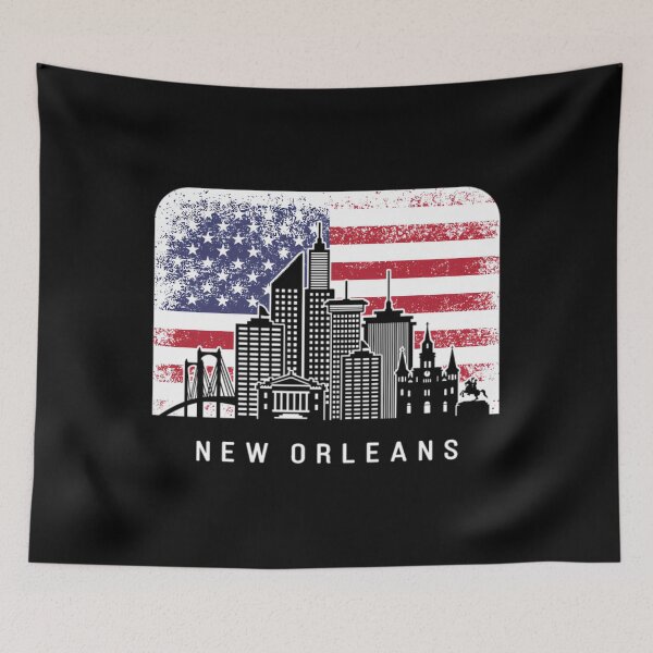 Item preview, New Orleans Louisiana Skyline Vintage American Fla designed and sold by aldiqssurugam.