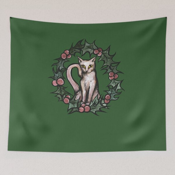Item preview, White Cat Christmas designed and sold by FrictionMaxxing.