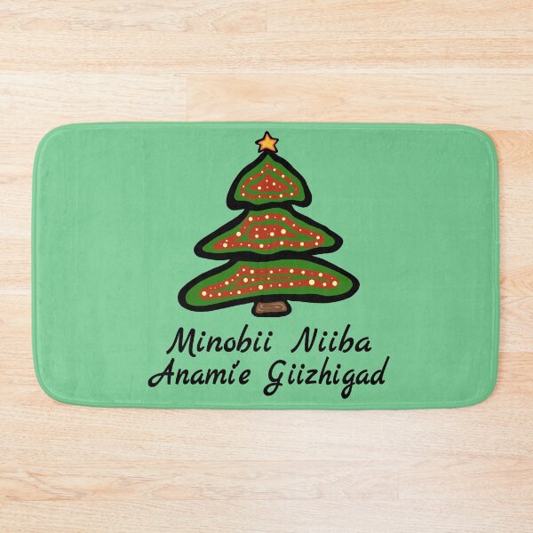 Item preview,  Minobii Niibaa Anama'e Giizhiigad! Merry Christmas Ojibwe designed and sold by MagicBoutique.