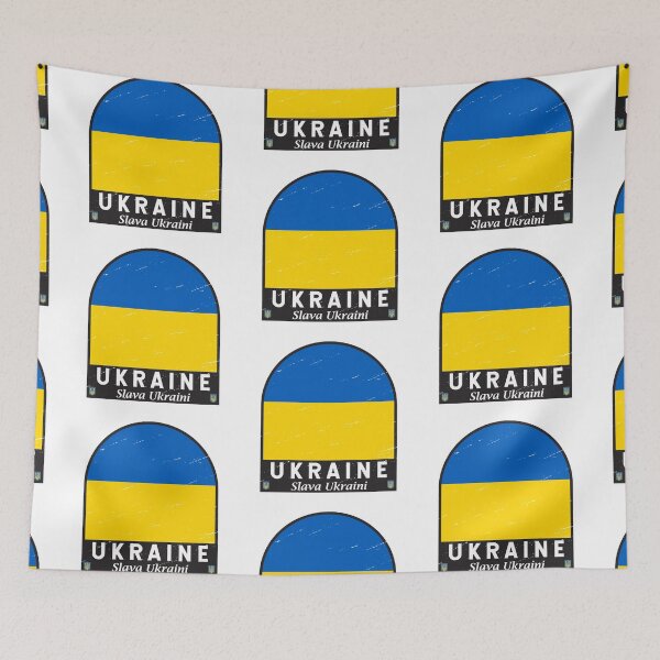 Item preview, Ukraine Flag Emblem Distressed Vintage designed and sold by KrisSidDesigns.