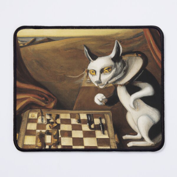 Item preview, Chess Lover Cat Plays a Chess Game Funny Surreal Digital Art designed and sold by DigitalMandy.