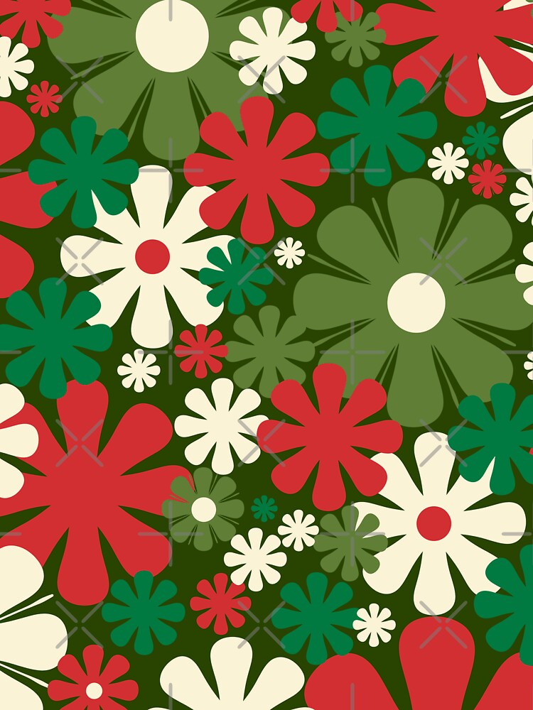 Christmas Floral - ladies vintage retro 60s - 70s style