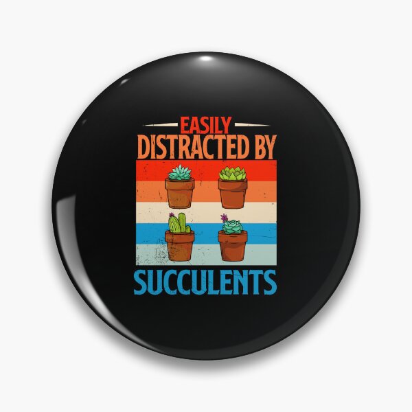 Item preview, Easily Distracted By Succulents Gift Gardening Retro Vintage designed and sold by Músico Ilustre.