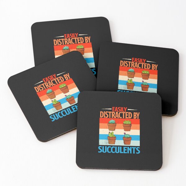Item preview, Easily Distracted By Succulents Gift Gardening Retro Vintage designed and sold by Músico Ilustre.