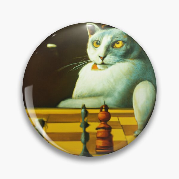 Item preview, Crazy Surreal Chess Match, Cat Plays Chess Game, Surrealist Digital Art designed and sold by DigitalMandy.