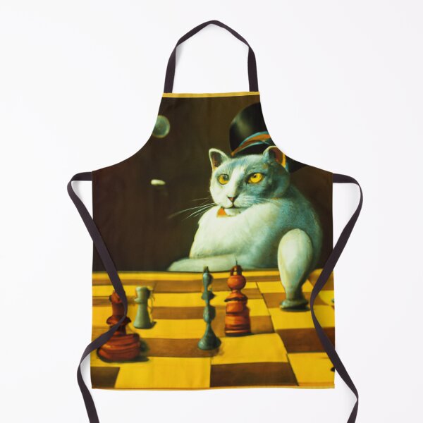 Item preview, Crazy Surreal Chess Match, Cat Plays Chess Game, Surrealist Digital Art designed and sold by DigitalMandy.