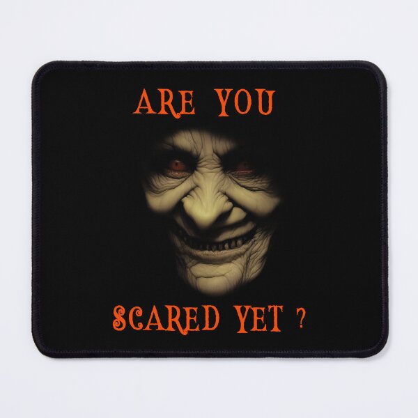 Item preview, Are You Scared Yet - Halloween Old Scary Witch – Creepy Horror Spooky Scary Face Of An Old Woman Witch designed and sold by MadeByRobots.