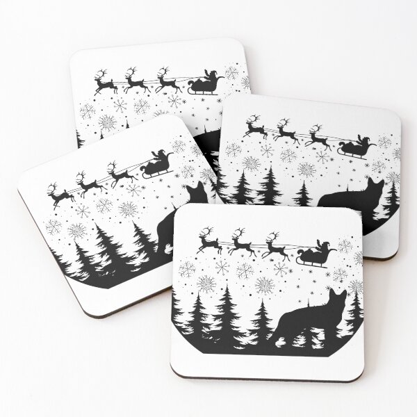 Item preview, Black and White Festive German Shepherd design. Festive Dog. Christmas dog designed and sold by Doggymadness.