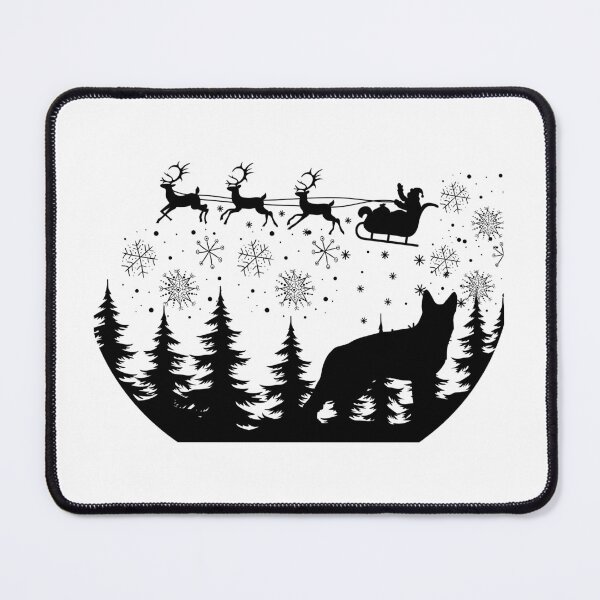Item preview, Black and White Festive German Shepherd design. Festive Dog. Christmas dog designed and sold by Doggymadness.