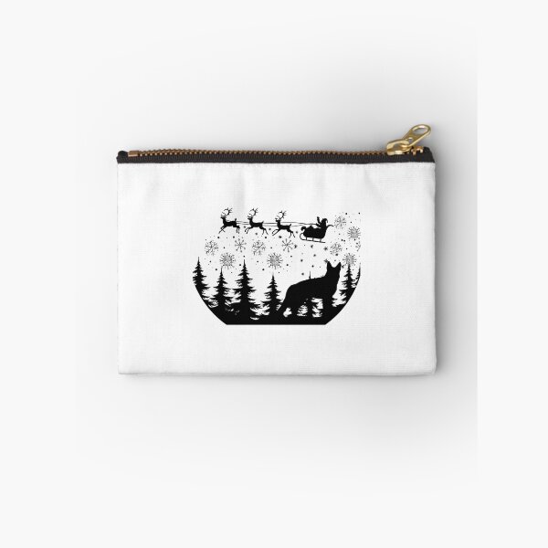 Item preview, Black and White Festive German Shepherd design. Festive Dog. Christmas dog designed and sold by Doggymadness.