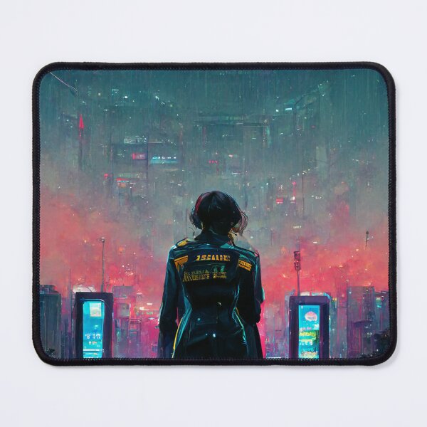 Item preview, Japanese Anime & Cyberpunk Character Standing Alone City View designed and sold by JsongArtPrints.