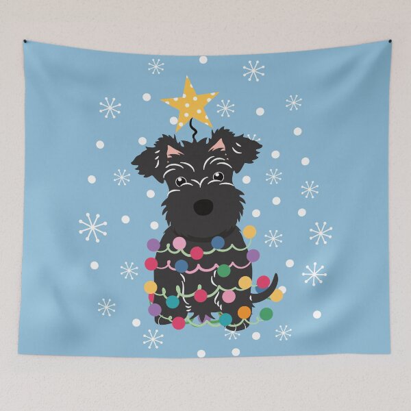 Item preview, Black Miniature Schnauzer Christmas Tree  designed and sold by Lulupainting.