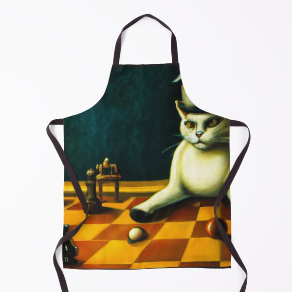 Item preview, Surreal Cat Plays Chess, Crazy Surrealist Digital Art, Cat Playing Chess Game designed and sold by DigitalMandy.