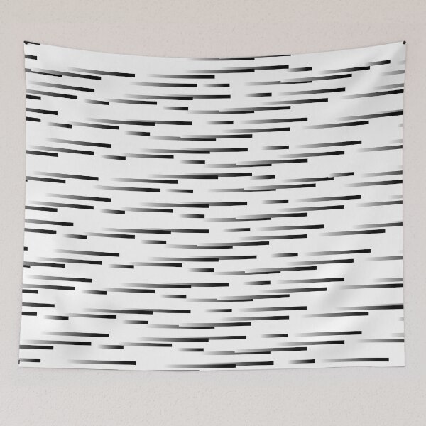 Item preview, Black and White Gradient Ombre Vertical Motion Dash Stripe Pattern designed and sold by All-Black-White.