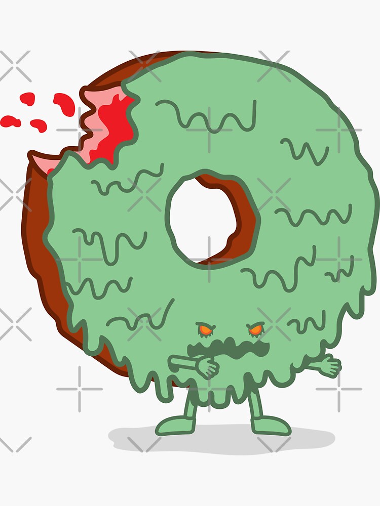 Thumbnail 3 of 3, Sticker, The Zombie Donut designed and sold by nickv47.