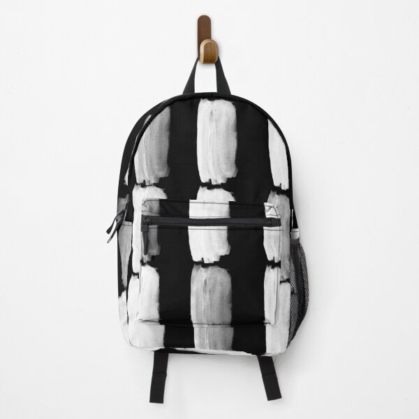 Item preview, Black and White Grid Brushstroke Pattern designed and sold by All-Black-White.