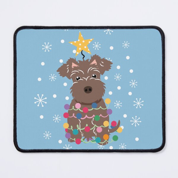 Item preview, Chocolate Brown Miniature Schnauzer Christmas Tree designed and sold by Lulupainting.