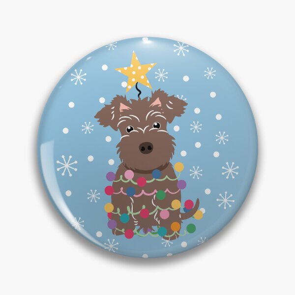 Item preview, Chocolate Brown Miniature Schnauzer Christmas Tree  designed and sold by Lulupainting.