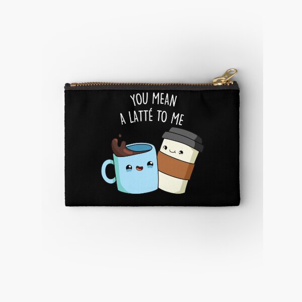 Item preview, You Mean A Latte To Me Funny Coffee Puns (Dark BG) designed and sold by punnybone.
