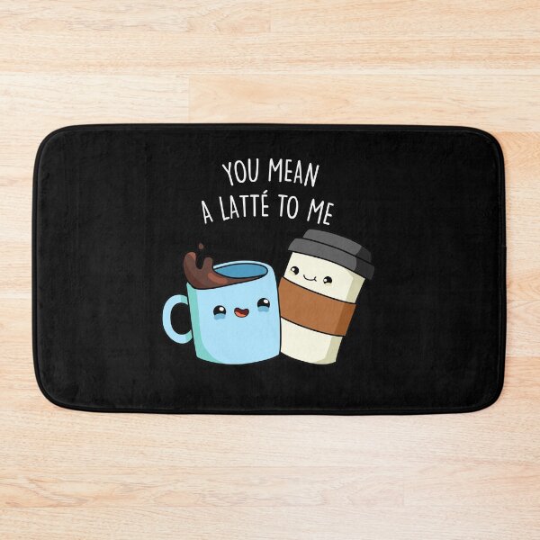 Item preview, You Mean A Latte To Me Funny Coffee Puns (Dark BG) designed and sold by punnybone.