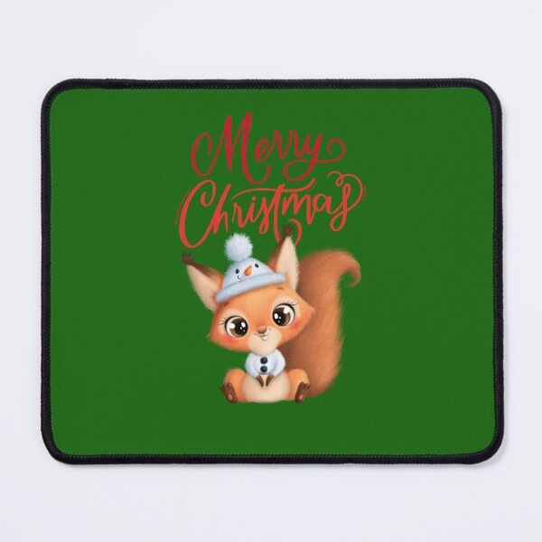 Artikelvorschau,   Weihnachtsentwurfs-Baby-Eichhörnchen-nette frohe Weihnachten entworfen und verkauft von BearCaveDesigns.
