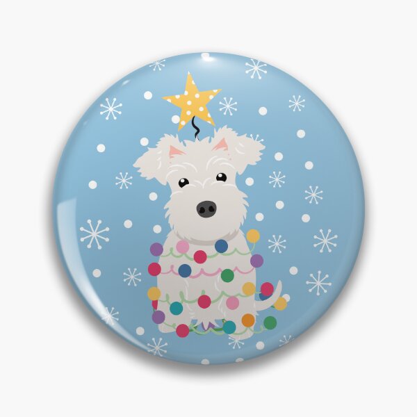 Item preview, White Miniature Schnauzer Christmas Tree  designed and sold by Lulupainting.