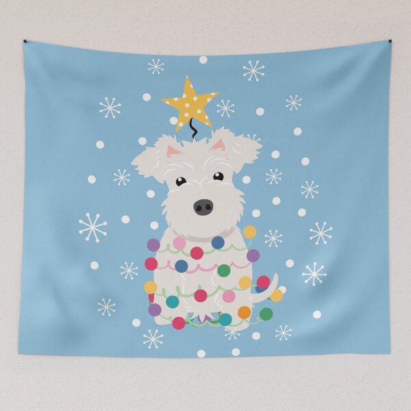 Artikelvorschau, Weißer Zwergschnauzer-Weihnachtsbaum entworfen und verkauft von Lulupainting.