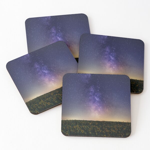 Item preview, Milky way above sunflowers field designed and sold by Dzizasyo.