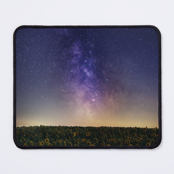 Item preview, Milky way above sunflowers field designed and sold by Dzizasyo.