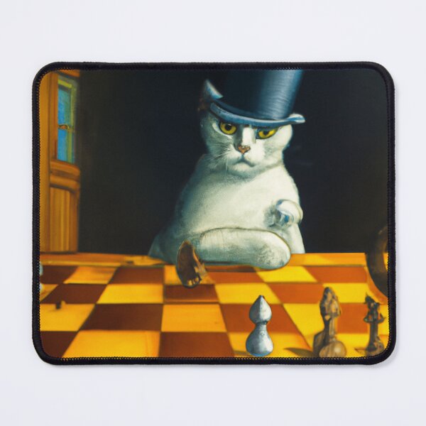 Item preview, Cat in the Hat Plays Chess Surreal Art designed and sold by DigitalMandy.