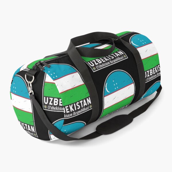 Artikelvorschau, Usbekistan-Flaggen-Emblem im Used-Look entworfen und verkauft von KrisSidDesigns.