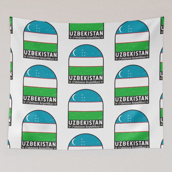 Item preview, Uzbekistan Flag Emblem Distressed Vintage designed and sold by KrisSidDesigns.