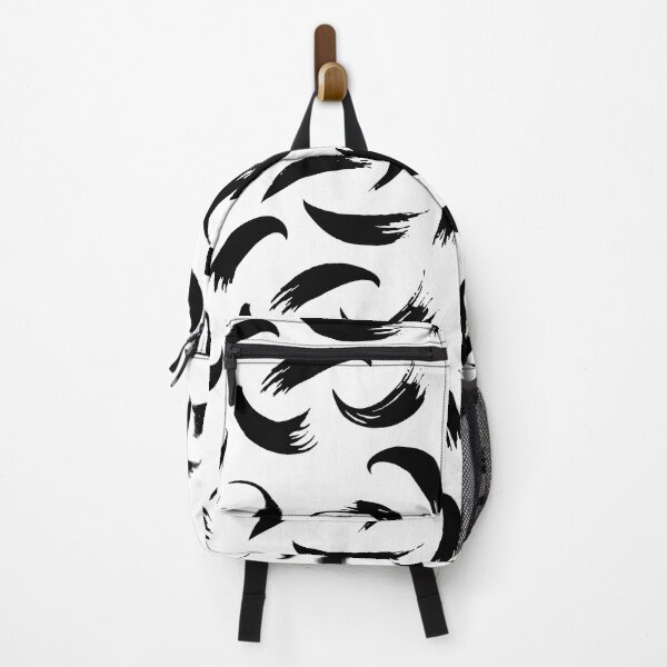 Item preview, Black and White Minimal Brush Stroke Dash Pattern designed and sold by All-Black-White.