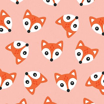 Artwork thumbnail, Little Red Foxes on Blush Pink by Daisy Beatrice