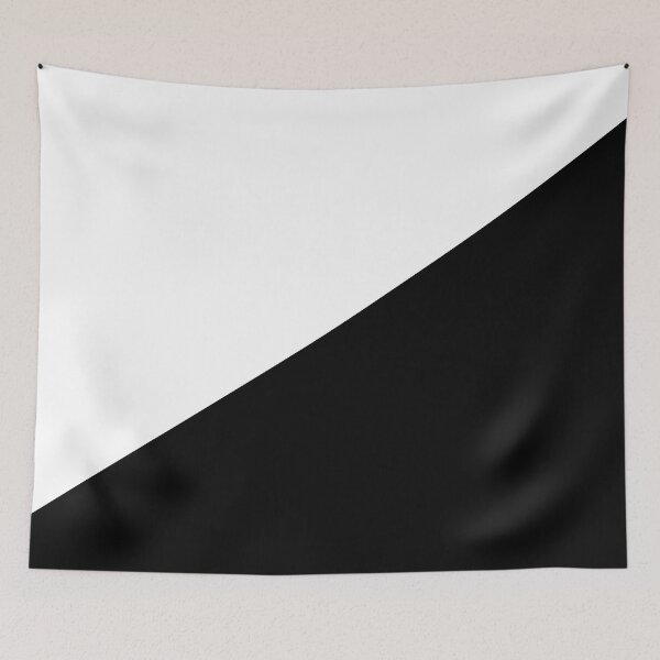 Item preview, Black and White Minimal Diagonal Half Solid Color designed and sold by All-Black-White.