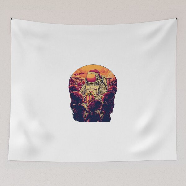 Item preview, Galactic Christmas Spirit Astronaut Santa and Aliens designed and sold by OrnamentallyYou.