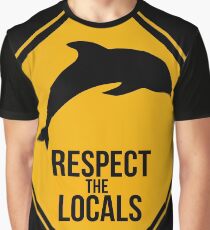 Respect the dolphins - Caution sign Graphic T-Shirt