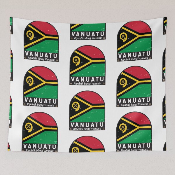 Item preview, Vanuatu Flag Emblem Distressed Vintage designed and sold by KrisSidDesigns.