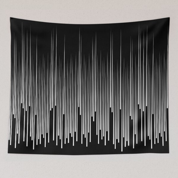Item preview, Black and White Minimal Frequency Vertical Stripes Line Art Pattern designed and sold by All-Black-White.