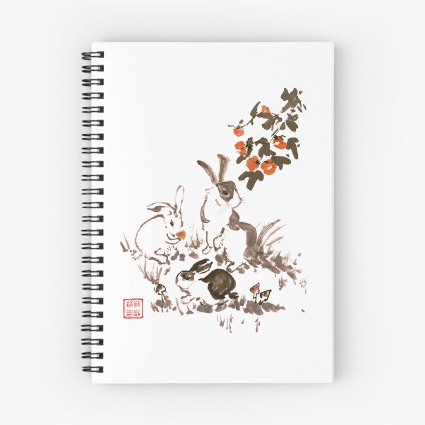 Item preview, Rabbits eating persimmon + mushrooms designed and sold by joannahliu.