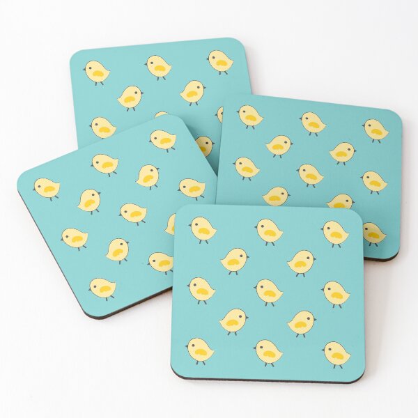 Item preview, Busy Chicks Pattern - Yellow on Aqua Blue designed and sold by Daisy Beatrice.