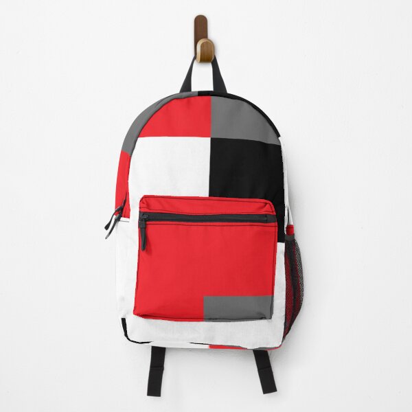 Item preview, Red Gray Black and White Minimal Solid Color Abstract Shapes designed and sold by All-Black-White.