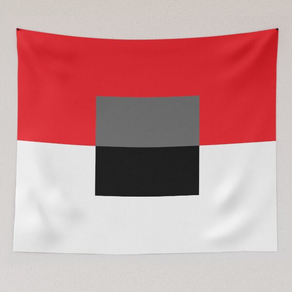 Item preview, Red Gray Black and White Minimal Solid Color Abstract Shapes designed and sold by All-Black-White.