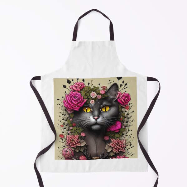 Item preview, Beautiful Fantasy Whimsical Cat Pastel Illustration with flowers in background designed and sold by ManifestoDesign.