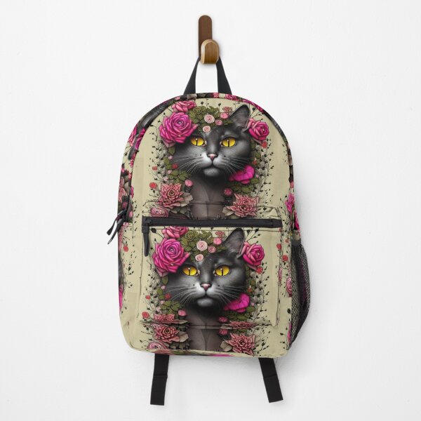 Item preview, Beautiful Fantasy Whimsical Cat Pastel Illustration with flowers in background designed and sold by ManifestoDesign.