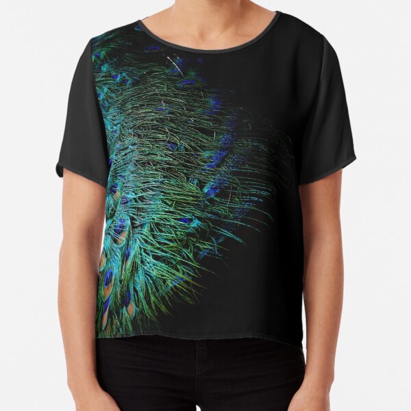 Peacock Feather Chiffon Top